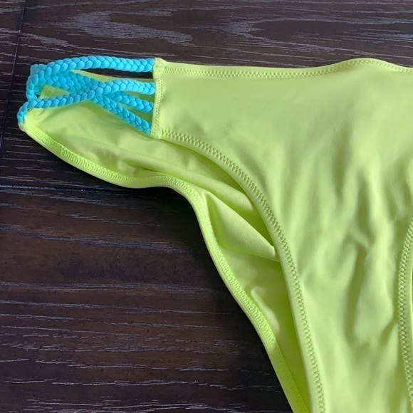 Lime green hipster bikini bottom braided sides L - Picture 4 of 12